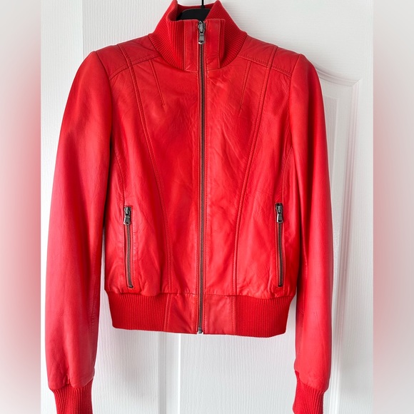 Danier: Leather Bomber Jacket - Size 2XS - Picture 6 of 13